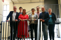 Gruppenbild, v.l.n.r. Prof. Stefan Leible, Prof. Christian Fikar, Dagmar Keis-Lechner, Prof. Janin Henkel-Oberländer, Jun.Prof. Tim Dorlach, Tim Pargent, Prof. Dr. Corina Vlot-Schuster